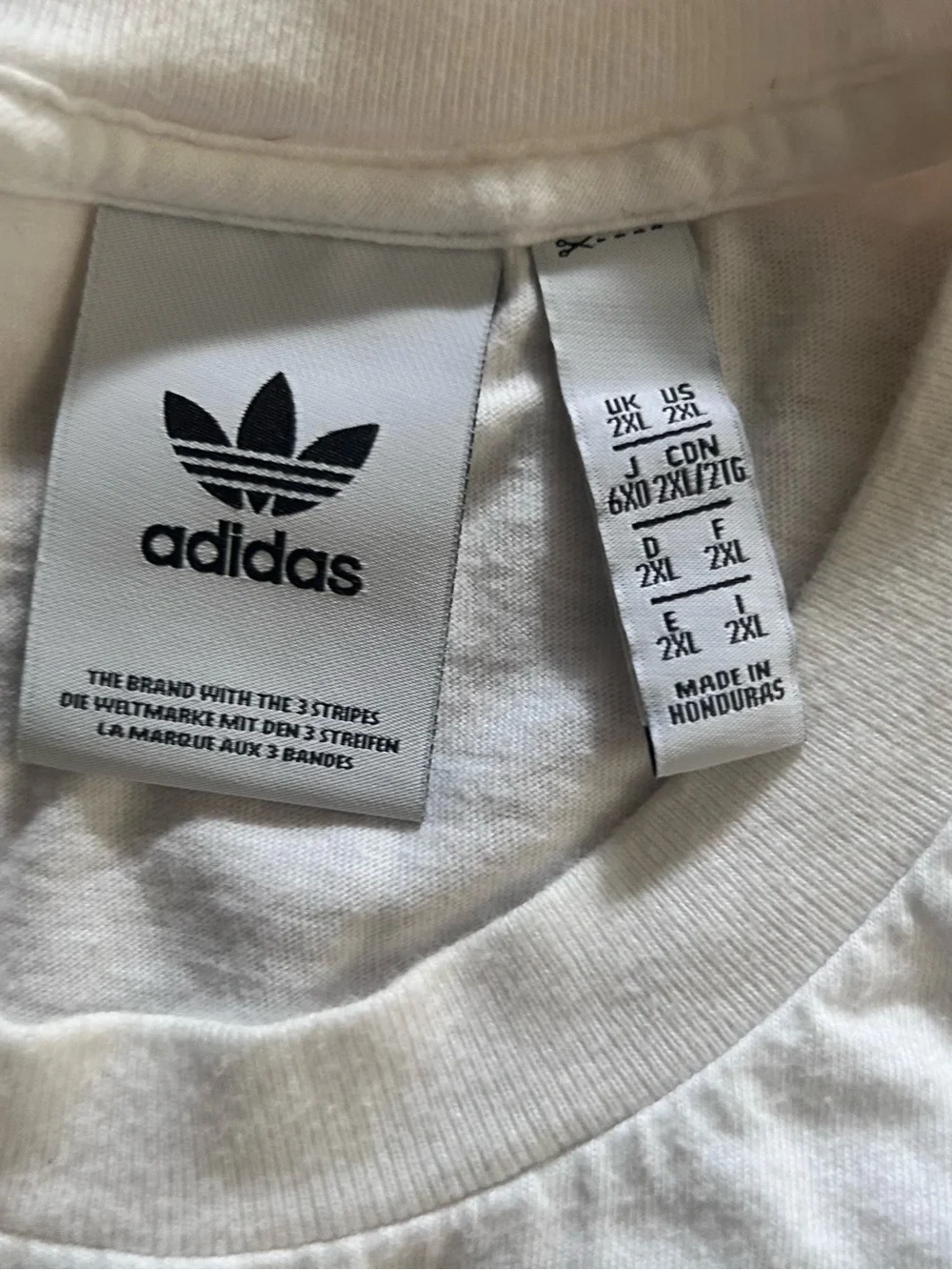 Adidas Men’s White Graphic Tee XXL Orange Logo